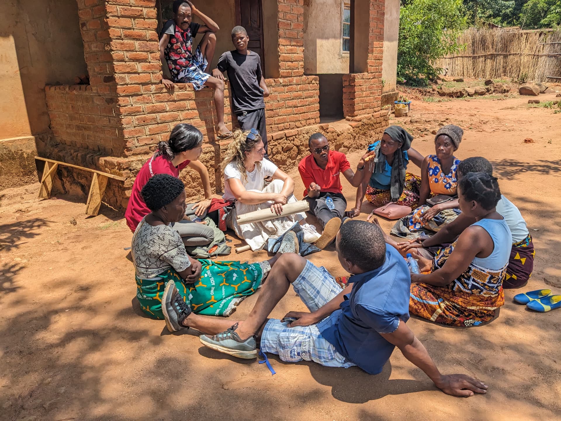 Group conversation during community fieldwork